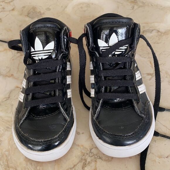 Adidas Infant Hard Court Hi I - Chicago Bulls Black White Red - Picture 2 of 11